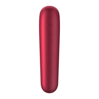 Вакуумный стимулятор с вибрацией и приложением Satisfyer Dual Love красный