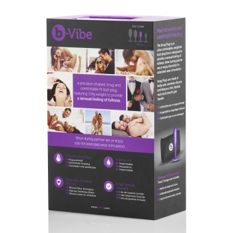 Утяжеленная анальная мини пробка для ношения b-Vibe Snug Plug 2 фиолетовая