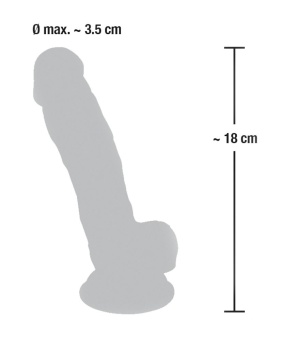 Гибкий силиконовый фаллоимитатор Medical Silicone Dildo - 18 см