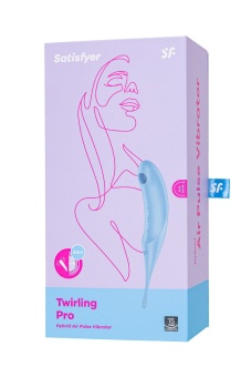Двухсторонний вакуумный вибростимулятор Satisfyer Twirling Pro голубой