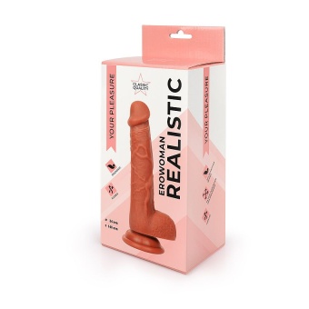 Реалистичный коричневый фаллоимитатор Erowoman