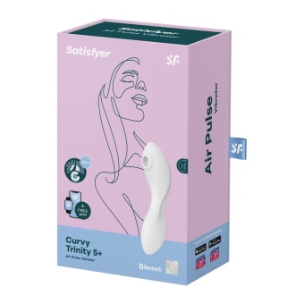 Вибратор с вакуумной стимуляцией Satisfyer Curvy Trinity 5+ и управлением от приложения белый
