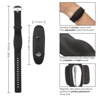 Вибратор для клитора в трусики Lock-N-Play Wristband Panty Teaser с браслетом черный