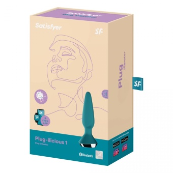 Анальная вибропробка Satisfyer Plug Ilicious 1 с приложением бирюзовая