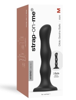 Фаллоимитатор с шариками Strap-On-Me Dildo Geisha Ball размер M 15,3 см черный