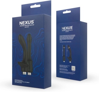 Набор из 2 насадок для анального душа Nexus Beginner чёрный