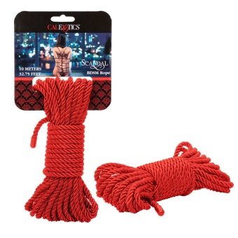 Красная мягкая веревка для бондажа BDSM Rope 32.75 - 10 м.