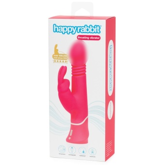 Вибратор с клиторальным стимулятором Happy Rabbit Thrusting Realistic розовый