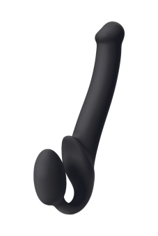 Безремневой гибкий страпон Bendable Strap-on-me M  24,5 см чёрный