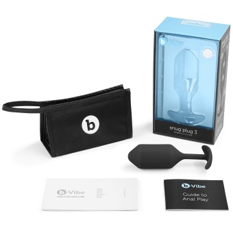 Утяжеленная средняя анальная пробка для ношения b-Vibe Snug Plug 3 черная