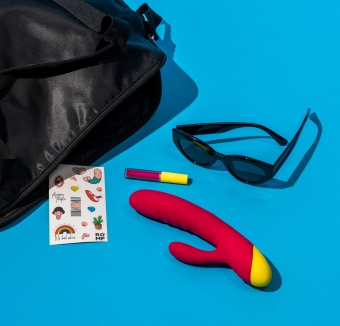 Вибратор с клиторальным стимулятором Romp Jazz Rabbit Vibrator малиновый