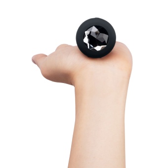 Вибропробка b-Vibe Vibrating Jewel Plug с кристаллом и пультом - 10,5 см