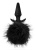 Силиконовая анальная пробка с чёрным заячьим хвостом Bunny Tail Pom Plug - 12,7 см.