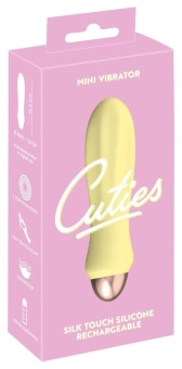 Нежный мини-вибратор Cuties желтый - 12,6 см