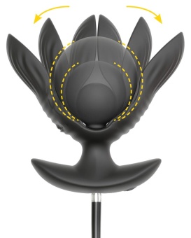 Черная расширяющаяся анальная пробка с вибрацией RC Inflatable Expander Plug with Vibration