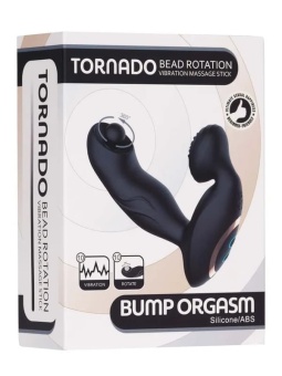 Черный вибромассажер простаты с вращающимся шариком