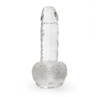 Прозрачный фаллоимитатор на присоске - 15 см.