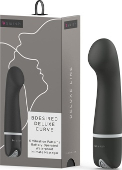 Черный вибратор с изгибом Bdesired Deluxe Curve - 15,2 см